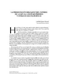 La preocupante delgadez del imperio de la ley, la libertad perdida y otras dudas filosóficas / Luis Rodríguez Abascal | Biblioteca Virtual Miguel de Cervantes