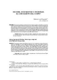 Decidir, argumentar y engrosar : el caso Martín del Campo / Roberto Lara Chagoyán | Biblioteca Virtual Miguel de Cervantes