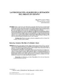 La ponderación : análisis de la situación del debate en España / Miguel Fernández Núñez | Biblioteca Virtual Miguel de Cervantes