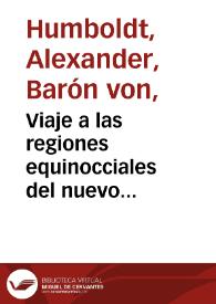 Viaje a las regiones equinocciales del nuevo continente Tomo 1 - Libro Primero | Biblioteca Virtual Miguel de Cervantes