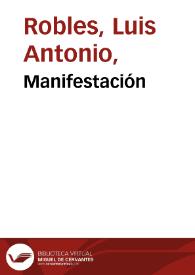 Manifestación | Biblioteca Virtual Miguel de Cervantes