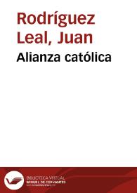 Alianza católica | Biblioteca Virtual Miguel de Cervantes