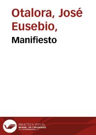 Manifiesto | Biblioteca Virtual Miguel de Cervantes