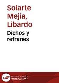 Dichos y refranes | Biblioteca Virtual Miguel de Cervantes