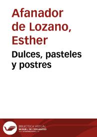 Dulces, pasteles y postres | Biblioteca Virtual Miguel de Cervantes