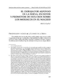 El embajador Alfonso de la Serna, escritor y promotor de estudios sobre los moriscos en el Magreb / Míkel de Epalza | Biblioteca Virtual Miguel de Cervantes