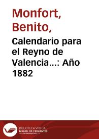 Calendario para el Reyno de Valencia... Año 1882 | Biblioteca Virtual Miguel de Cervantes