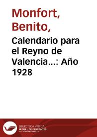 Calendario para el Reyno de Valencia... Año 1928 | Biblioteca Virtual Miguel de Cervantes