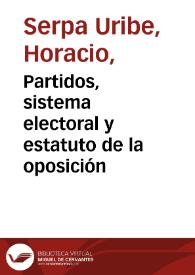 Partidos, sistema electoral y estatuto de la oposición | Biblioteca Virtual Miguel de Cervantes