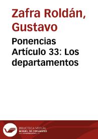 Ponencias Artículo 33: Los departamentos | Biblioteca Virtual Miguel de Cervantes