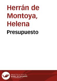 Presupuesto | Biblioteca Virtual Miguel de Cervantes