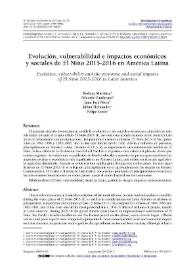 Evolución, vulnerabilidad e impactos económicos y sociales de El Niño 2015-2016 en América Latina / Rodney Martínez, Eduardo Zambrano, Juan José Nieto, Julián Hernández, Felipe Costa | Biblioteca Virtual Miguel de Cervantes