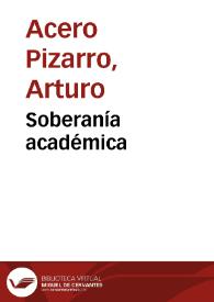 Soberanía académica | Biblioteca Virtual Miguel de Cervantes