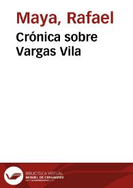 Crónica sobre Vargas Vila | Biblioteca Virtual Miguel de Cervantes