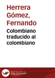 Colombiano traducido al colombiano | Biblioteca Virtual Miguel de Cervantes