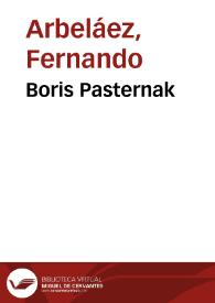 Boris Pasternak | Biblioteca Virtual Miguel de Cervantes