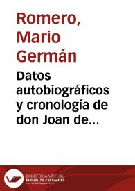 Datos autobiográficos y cronología de don Joan de Castellanos. V. | Biblioteca Virtual Miguel de Cervantes