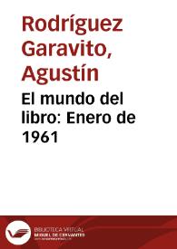 El mundo del libro: Enero de 1961 | Biblioteca Virtual Miguel de Cervantes