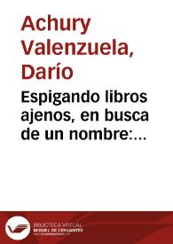 Espigando libros ajenos, en busca de un nombre: Colombia | Biblioteca Virtual Miguel de Cervantes