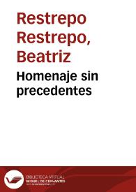 Homenaje sin precedentes | Biblioteca Virtual Miguel de Cervantes