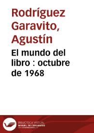 El mundo del libro : octubre de 1968 | Biblioteca Virtual Miguel de Cervantes