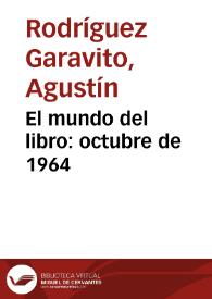 El mundo del libro: octubre de 1964 | Biblioteca Virtual Miguel de Cervantes