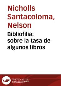 Bibliofilia: sobre la tasa de algunos libros | Biblioteca Virtual Miguel de Cervantes