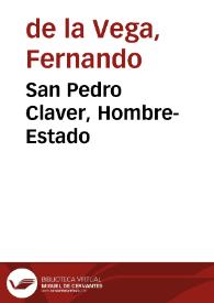 San Pedro Claver, Hombre-Estado | Biblioteca Virtual Miguel de Cervantes