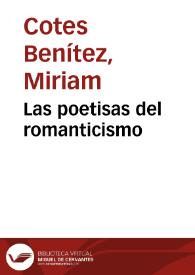 Las poetisas del romanticismo | Biblioteca Virtual Miguel de Cervantes