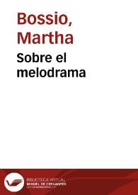 Sobre el melodrama | Biblioteca Virtual Miguel de Cervantes