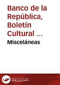 Misceláneas | Biblioteca Virtual Miguel de Cervantes