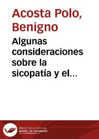 Algunas consideraciones sobre la sicopatía y el suicidio de Silva : obsesion de la locura y del suicidio; un caso complicado de sicopatologia | Biblioteca Virtual Miguel de Cervantes