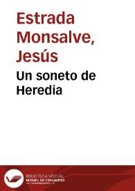 Un soneto de Heredia | Biblioteca Virtual Miguel de Cervantes