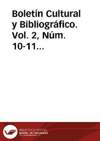 Boletín Cultural y Bibliográfico. Vol. 2, Núm. 10-11 (1959) | Biblioteca Virtual Miguel de Cervantes