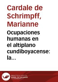 Ocupaciones humanas en el altiplano cundiboyacense: la etapa cerámica vista desde Zipaquirá | Biblioteca Virtual Miguel de Cervantes