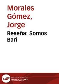 Reseña: Somos Bari | Biblioteca Virtual Miguel de Cervantes