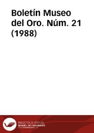 Boletín Museo del Oro. Núm. 21 (1988) | Biblioteca Virtual Miguel de Cervantes