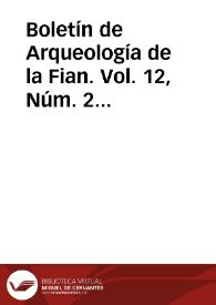 Boletín de Arqueología de la Fian. Vol. 12, Núm. 2 (1997) | Biblioteca Virtual Miguel de Cervantes