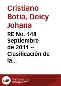 RE No. 148 Septiembre  de 2011 -- Clasificación de la economía colombiana entre actividades transables y no transables | Biblioteca Virtual Miguel de Cervantes