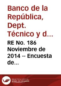 RE No. 186 Noviembre  de 2014 -- Encuesta de expectativas de octubre de 2014 | Biblioteca Virtual Miguel de Cervantes