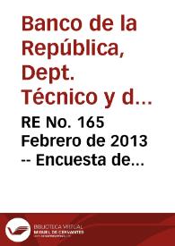 RE No. 165 Febrero  de 2013 -- Encuesta de expectativas de enero de 2013 | Biblioteca Virtual Miguel de Cervantes