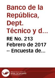 RE No. 213 Febrero  de 2017 -- Encuesta de expectativas de enero de 2017 | Biblioteca Virtual Miguel de Cervantes