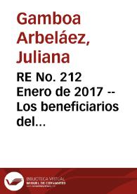 RE No. 212 Enero de 2017 -- Los beneficiarios del Banco de la República en el área económica | Biblioteca Virtual Miguel de Cervantes