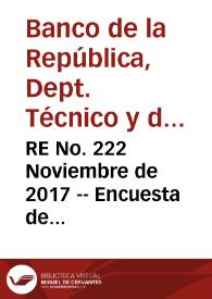 RE No. 222 Noviembre de 2017 -- Encuesta de expectativas de octubre de 2017 | Biblioteca Virtual Miguel de Cervantes