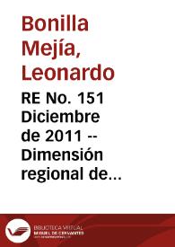 RE No. 151 Diciembre  de 2011 -- Dimensión regional de la desigualdad en Colombia | Biblioteca Virtual Miguel de Cervantes