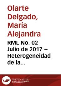 RML No. 02 Julio de 2017 -- Heterogeneidad de la demanda de trabajo en el sector manufacturero de Colombia | Biblioteca Virtual Miguel de Cervantes