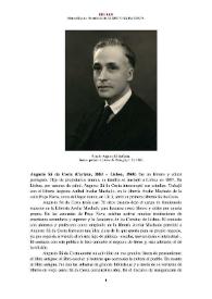 Augusto Sá da Costa (Cartaxo, 1883-Lisboa, 1960) [Semblanza] / Marta Oliveira | Biblioteca Virtual Miguel de Cervantes