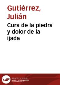 Cura de la piedra y dolor de la ijada | Biblioteca Virtual Miguel de Cervantes