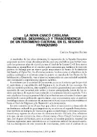 La nova cançó catalana: génesis, desarrollo y trascendencia de un fenómeno cultural en el segundo franquismo / Carlos Aragüez Rubio | Biblioteca Virtual Miguel de Cervantes