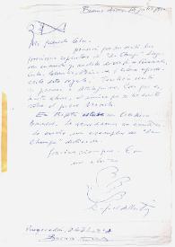 Carta de Rafael Alberti a Camilo José Cela. Buenos Aires, 14 de julio de 1959
 | Biblioteca Virtual Miguel de Cervantes